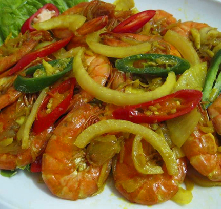 Prawn-Fried Turmeric (Goreng Kunyit)