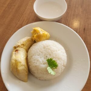 Durian with Sticky rice pulut durian