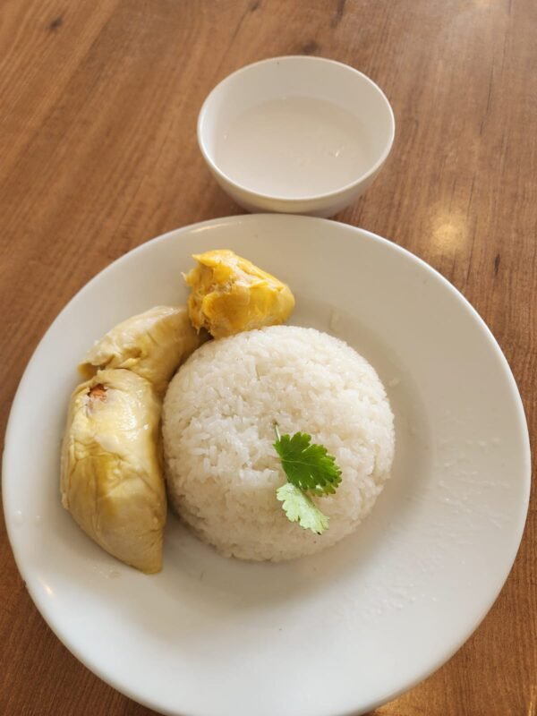 Durian with Sticky rice pulut durian