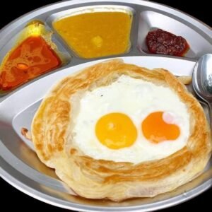 Roti with Egg on top (Roti Tampal)